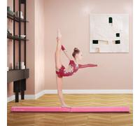 HOMCOM Balance Beam Trainer Kids Teens Fold Skill Performance Suede Pink Home Exercise HOMCOM Pink