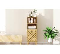 Homcom Bamboo Bathroom Under Sink Cabinet with Adjustable Shelf: Under Sink Cabinet