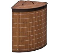 Homcom 55L Bamboo Corner Laundry Hamper Bamboo Laundry Basket Brown