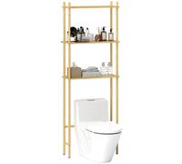 HOMCOM Bamboo Over Toilet Storage Unit with 3 Slatted Shelves - Natural | TJ Hughes