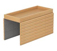 HOMCOM Bamboo Sofa Arm Tray, Foldable Anti-Slip Armrest Tray for Drinks and Snacks, Natural Wood Finish