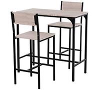 Metal Frame MDF Top Table & Bar Stool Set Black - Home Living | TJ Hughes
