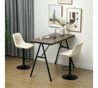 HOMCOM Bar Stools Set of 2 Adjustable Swivel Bar Chairs with Backrest HOMCOM Beige 2 Pack