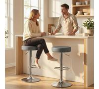 HOMCOM Bar Stools Set of 2, Height Adjustable Breakfast Bar Chairs in Grey HOMCOM Grey