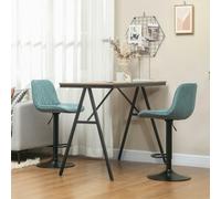 Homcom Bar Stools Set Of 2, Modern Armless Bar Chairs, Blue