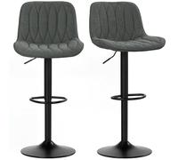 Homcom Bar Stools Set Of 2, Modern Armless Bar Chairs, Charcoal Grey