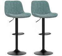 Homcom Bar Stools Set Of 2, Modern Armless Bar Chairs, Blue