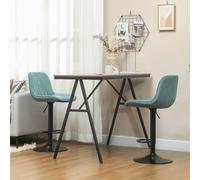 HOMCOM Bar Stools Set of 2, Modern Armless Bar Chairs, Blue, Grey