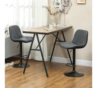 Homcom Bar Stools Set Of 2, Modern Armless Bar Chairs In Dark Grey Dark Grey One Size