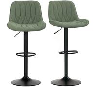 HOMCOM Bar Stools Set Of 2 - Modern Armless Bar Chairs - Green | TJ Hughes