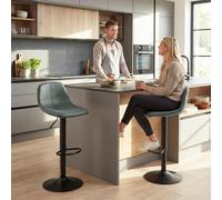 HOMCOM Bar Stools Set of 2, Modern Swivel Barstools for Dining Room - Green