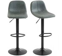 Homcom Bar Stools Set Of 2, Modern Swivel Barstools For Dining Room, Green Green