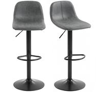 Homcom Bar Stools Set Of 2, Modern Swivel Barstools For Dining Room, Grey