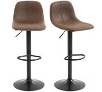 Homcom Bar Stools Set Of 2, Modern Swivel Barstools For Dining Room In Brown Brown
