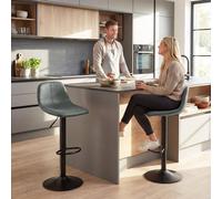 Homcom Bar Stools Set Of 2, Modern Swivel Barstools For Dining Room In Green Green