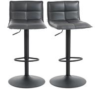HOMCOM Bar Stools Set of 2 Modern Swivel Height 44W x 45D x 106H cm, Grey