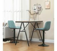 HOMCOM Bar Stools Set of 2, Swivel Height Adjustable Barstools with Back in Blue HOMCOM Blue