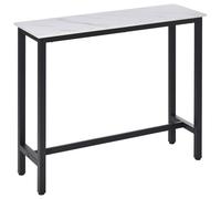 Bar Table Breakfast Dining Table Coffee Table with Adjustable Footpads HOMCOM White One Size