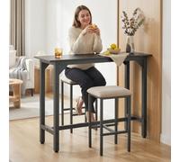 HOMCOM Bar Table Coffee Table With Adjustable Footpads Black Marble Effect, Black
