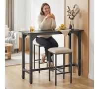 HOMCOM Bar Table Coffee Table with Adjustable Footpads Black Marble Effect
