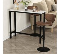Homcom Bar Table Coffee Table With Adjustable Footpads For Breakfast Dining