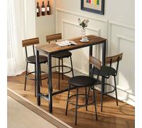 HOMCOM Bar Table Coffee Table with Adjustable Footpads for Breakfast Dining