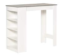 HOMCOM Bar Table, Dining Table with 4-Tier Storage Shelf for Breakfast Bar, Kitc