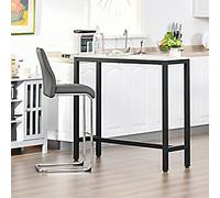 Homcom Bar Table with Adjustable Pads Black, White