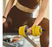 HOMCOM 20Kg Barbell & Dumbbell Set Fitness Exercise Home Gym Plate Bar Clamp Rod, Yellow