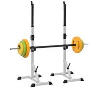 HOMCOM Barbell Rack Height Adjustable Squat Stand for Home Gym Training