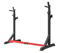 Homcom Barbell Rack Squat Dip Stand Weight Lifting Bench Press Home Gym In Black Black