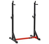HOMCOM Barbell Rack Width and Height Adjustable Bench Press Rack 150kg | Dip Stand, for Home Gym, Weight Lifting Fitness Workout