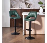 HOMCOM Barstools Set of 2, Dining Stools with Backrest and Footrest