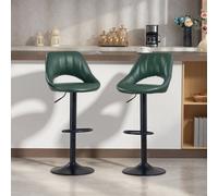 HOMCOM Barstools Set of 2, Dining Stools with Backrest and Footrest