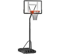 HOMCOM Basketball Hoop Freestanding 255-305cm Height Adjustable Stand w/ Wheels - 90cm x 165cm x 352cm