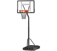 Homcom Basketball Hoop Freestanding 255-305Cm Height Adjustable Stand W/ Wheels