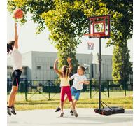 HOMCOM Basketball Stand 160-210cm Adjustable Height Sturdy Hoop w/ Wheels Base