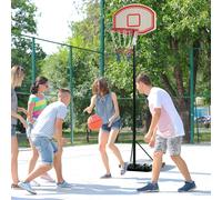 HOMCOM Basketball Stand 175-215cm Adjustable Height Sturdy Hoop w/ Wheels Base