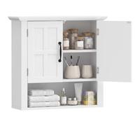 HOMCOM Bathroom Cabinet 3-Tier Adjustable Shelf Over the Toilet White