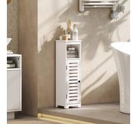 Homcom Bathroom Cabinet, Bathroom Floor Cabinet With Adjustable Shelf, White