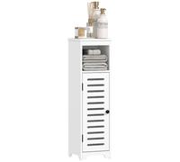 Homcom Bathroom Cabinet, Bathroom Floor Cabinet With Adjustable Shelf, White White