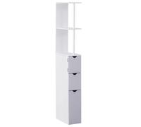 Homcom Bathroom Cabinet Tall Shelf Toilet Tissue Cupboard Withdrawers