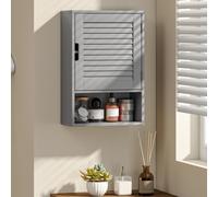 HOMCOM Bathroom Cabinet, Wall Mounted Cabinet with Adjustable Shelves - Grey
