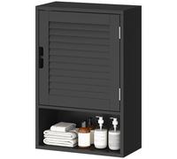 Homcom Bathroom Cabinet, Wall Mounted Cabinet With Adjustable Shelves In Black Black
