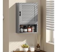 HOMCOM Bathroom Cabinet, Wall Mounted Cabinet with Adjustable Shelves in Grey | Size: W600mm x H600mm HOMCOM Grey W600mm x H600mm
