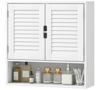 HOMCOM Bathroom Cabinet, Wall Mounted Cabinet with Adjustable Shelves in Natural White | Size: W600mm x H600mm HOMCOM Natural White W600mm x H600mm