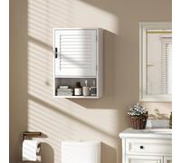 Homcom Bathroom Cabinet, Wall Mounted Cabinet With Adjustable Shelves, White