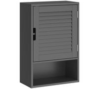 HOMCOM Bathroom Cabinet, Wall Mounted Storage Cabinet with Adjustable Shelves, 40 x 20 x 60 cm, Black