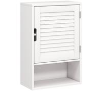 HOMCOM Bathroom Cabinet, Wall Mounted Storage Cabinet with Adjustable Shelves, 40 x 20 x 60 cm, White