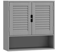 HOMCOM Bathroom Cabinet, Wall Mounted Storage Cabinet with Adjustable Shelves, 60 x 20 x 60 cm, Grey